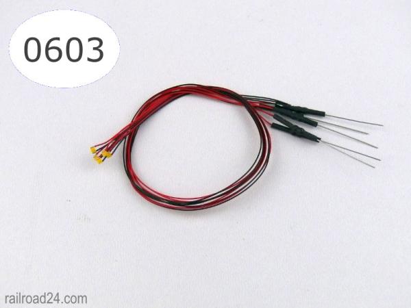 SMD LED 0603 warm-weiß mit 30cm Microlitze Miniatur LED mit Kabel 10 Stück #A35 