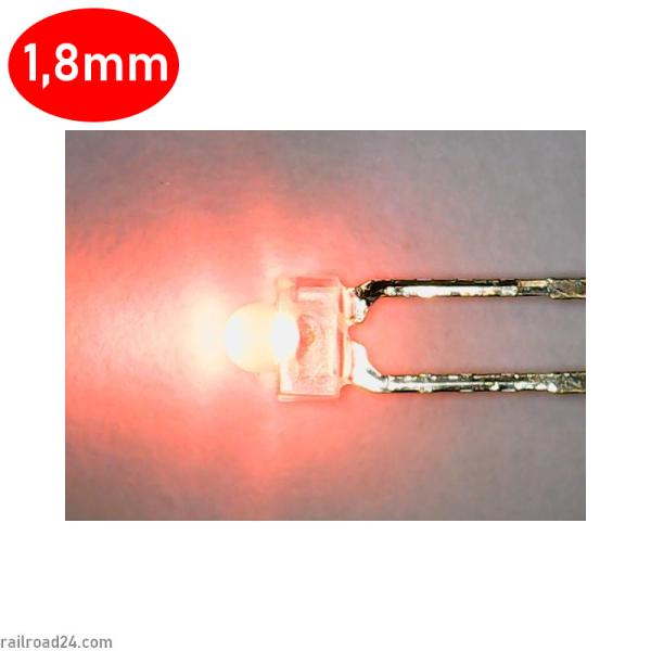 20x LED 1,8mm red diffuse
